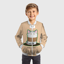 Бомбер детский Catpuccino, цвет: 3D-белый — фото 2