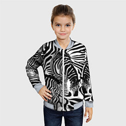 Бомбер детский Полосатая зебра, цвет: 3D-серый — фото 2