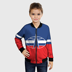 Бомбер детский Флаг космический войск РФ, цвет: 3D-черный — фото 2