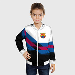 Бомбер детский Barcelona FC: Black style, цвет: 3D-белый — фото 2