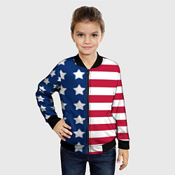 Бомбер детский USA Flag, цвет: 3D-черный — фото 2