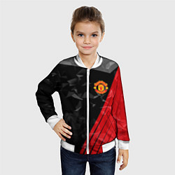 Бомбер детский FC Manchester United: Abstract, цвет: 3D-белый — фото 2