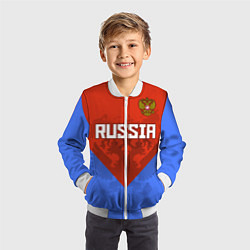 Бомбер детский Russia Red & Blue, цвет: 3D-белый — фото 2