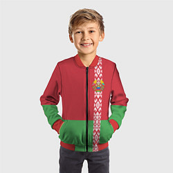 Бомбер детский Беларусь, цвет: 3D-красный — фото 2