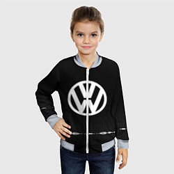 Бомбер детский Volkswagen: Black Abstract, цвет: 3D-серый — фото 2