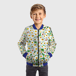 Бомбер детский Полевые ромашки, цвет: 3D-синий — фото 2