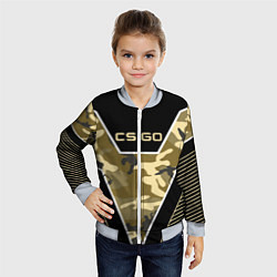 Бомбер детский CS:GO Khaki Camo, цвет: 3D-серый — фото 2