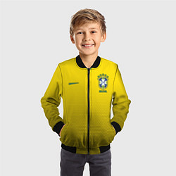 Бомбер детский Brazil Team: WC 2018, цвет: 3D-черный — фото 2
