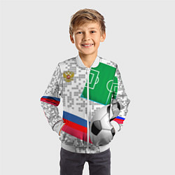 Бомбер детский Русский футбол, цвет: 3D-белый — фото 2