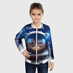 Бомбер детский Кот-космонавт, цвет: 3D-белый — фото 2