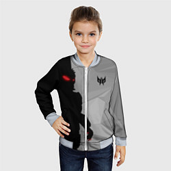 Бомбер детский Силуэт хищника, цвет: 3D-серый — фото 2
