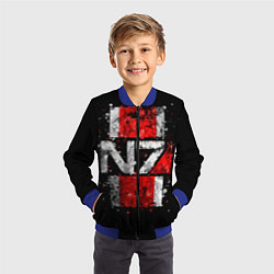 Бомбер детский Mass Effect N7, цвет: 3D-синий — фото 2