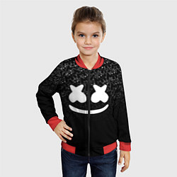 Бомбер детский Marshmello Black, цвет: 3D-красный — фото 2