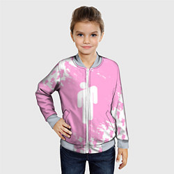 Бомбер детский Billie Eilish: Pink Style, цвет: 3D-серый — фото 2