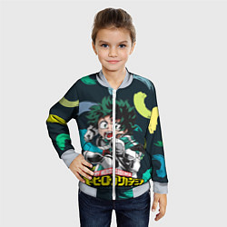 Бомбер детский Изуку Мидория, цвет: 3D-серый — фото 2