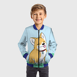 Бомбер детский Корги, цвет: 3D-синий — фото 2