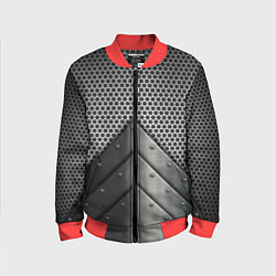 Бомбер детский Броня металлическая, цвет: 3D-красный