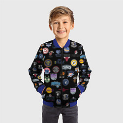 Бомбер детский NBA Pattern, цвет: 3D-синий — фото 2