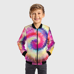 Бомбер детский Tie Dye vortex, цвет: 3D-черный — фото 2