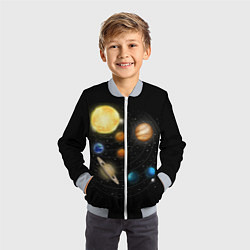 Бомбер детский Солнечная Система, цвет: 3D-серый — фото 2