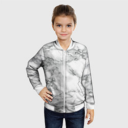Бомбер детский Мрамор, цвет: 3D-белый — фото 2