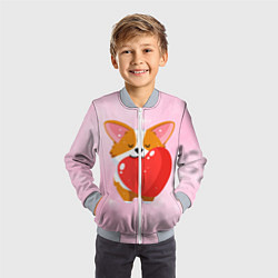 Бомбер детский Милый корги, цвет: 3D-серый — фото 2