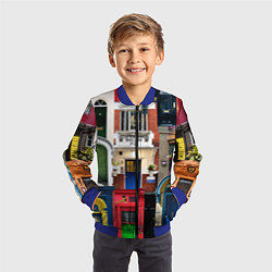 Бомбер детский London doors цифровой коллаж, цвет: 3D-синий — фото 2