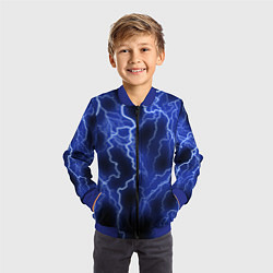 Бомбер детский МОЛНИЯ NEON, цвет: 3D-синий — фото 2