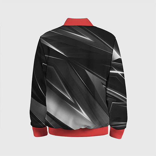 Детский бомбер GEOMETRY STRIPES BLACK & WHITE / 3D-Красный – фото 2