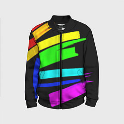 Бомбер детский НЕОНОВЫЕ КРАСКИ, цвет: 3D-черный