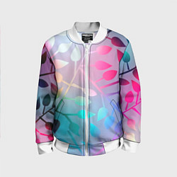 Бомбер детский Листья, цвет: 3D-белый