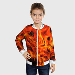 Бомбер детский ОГОНЬ, цвет: 3D-белый — фото 2