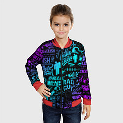 Бомбер детский BILLIE EILISH БИЛЛИ АЙЛИШ, цвет: 3D-красный — фото 2