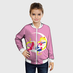 Бомбер детский Сейлор мун, цвет: 3D-белый — фото 2