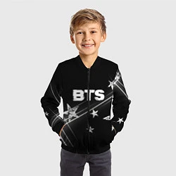 Бомбер детский BTS бойбенд Stars, цвет: 3D-черный — фото 2