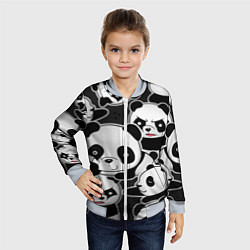 Бомбер детский Смешные панды, цвет: 3D-серый — фото 2