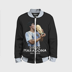 Бомбер детский Diego Maradona, цвет: 3D-серый