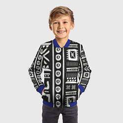 Бомбер детский Этнический узор, цвет: 3D-синий — фото 2