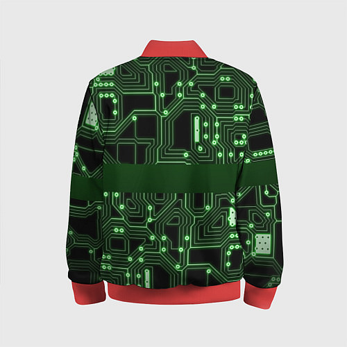 Детский бомбер Неоновая схема / 3D-Красный – фото 2