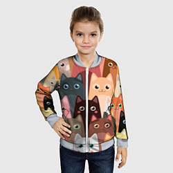 Бомбер детский Котики мультяшные, цвет: 3D-серый — фото 2