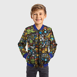 Бомбер детский АНИМЕ СМАЙЛЫ, цвет: 3D-синий — фото 2