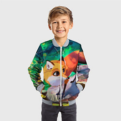 Бомбер детский Лисичка, цвет: 3D-серый — фото 2