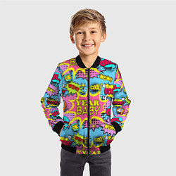 Бомбер детский Year baby Pop art print, цвет: 3D-черный — фото 2