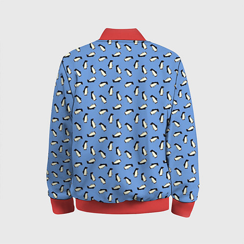 Детский бомбер Пингвины / 3D-Красный – фото 2