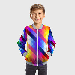 Бомбер детский Пиксельная радуга, цвет: 3D-серый — фото 2