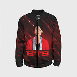 Бомбер детский BTS Red and black, цвет: 3D-черный