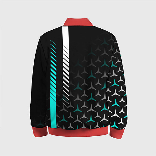 Детский бомбер МЕРСЕДЕС AQUA BLACK GRADIENT / 3D-Красный – фото 2