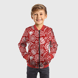 Бомбер детский Фракталы, цвет: 3D-красный — фото 2