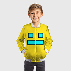 Бомбер детский Geometry Dash: Smile, цвет: 3D-белый — фото 2