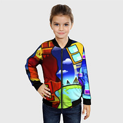 Бомбер детский Geometry Dash, цвет: 3D-черный — фото 2